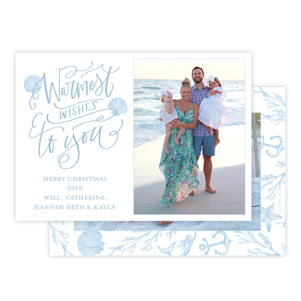 Under the Sea Blue Landscape Christmas Card