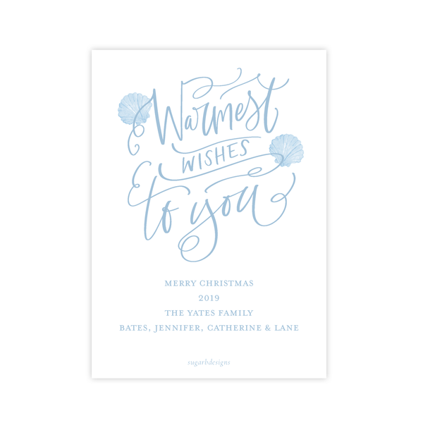 Under the Sea Blue Portrait Christmas Card