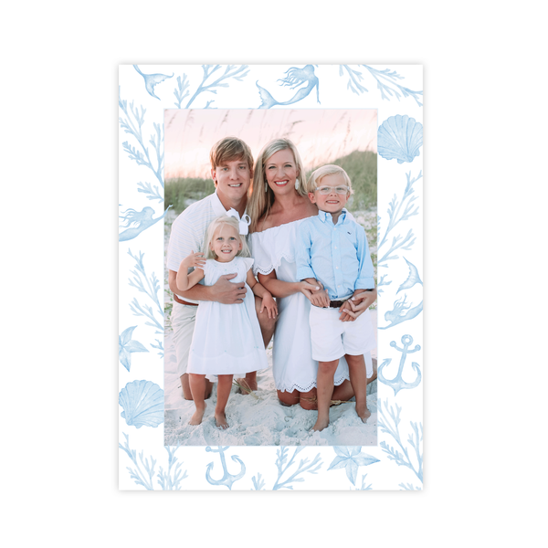 Under the Sea Blue Portrait Christmas Card