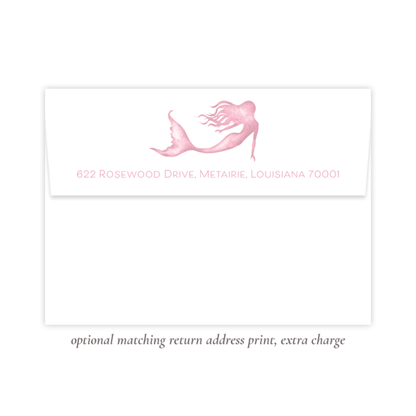 Under the Sea Mermaid Pink Birthday Invitation