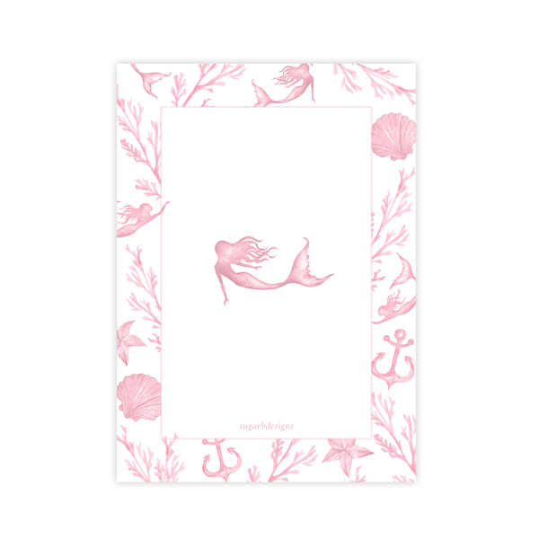 Under the Sea Mermaid Pink Birthday Invitation