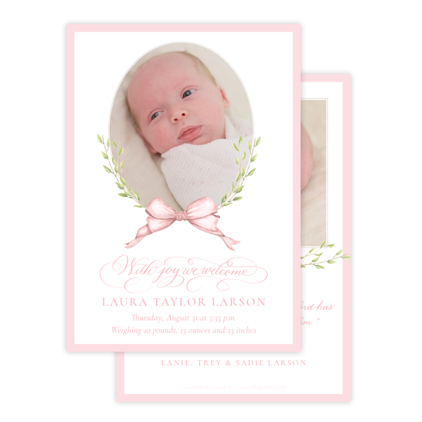 Victoria Pink Birth Announcement