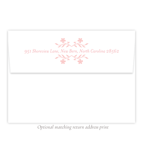 Vivian's Flower Pink Birth Announcement