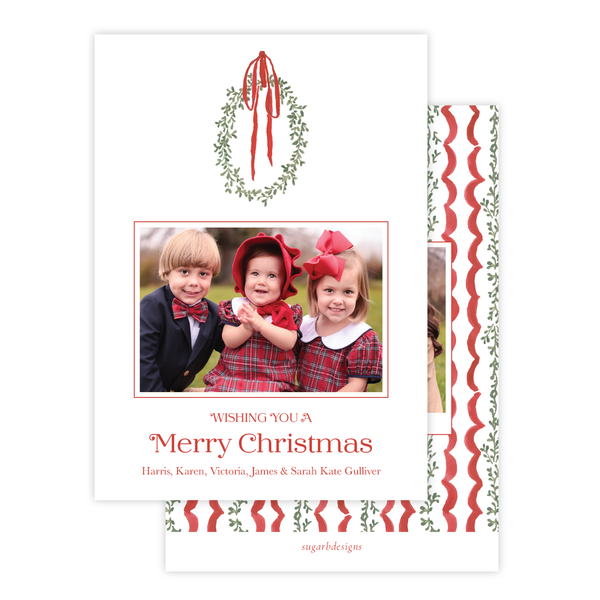 Wadsworth Wreath Christmas Card Box Portrait