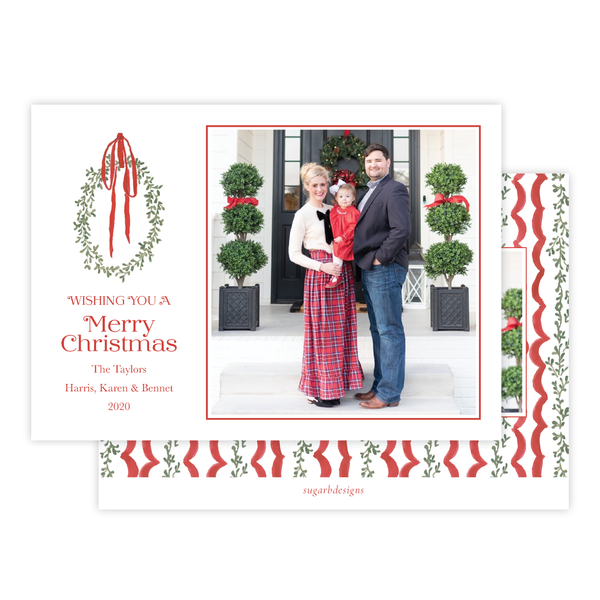 Wadsworth Wreath Christmas Card Landscape