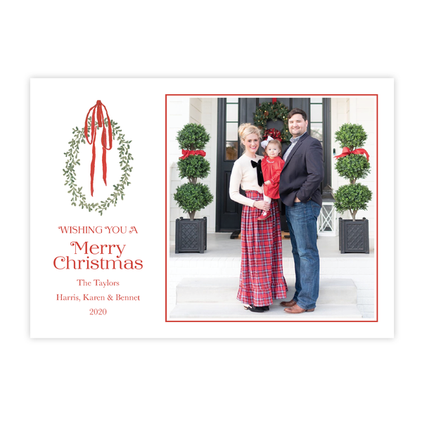 Wadsworth Wreath Christmas Card Landscape