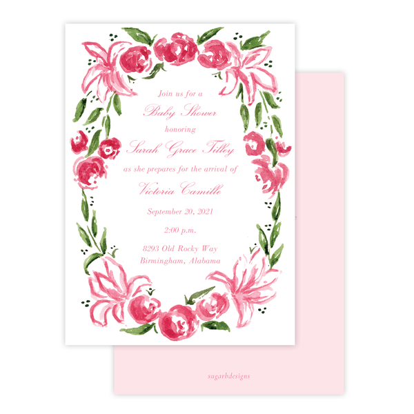 Weatherly Hot Pink Baby Shower Invitation