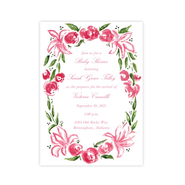 Weatherly Hot Pink Baby Shower Invitation