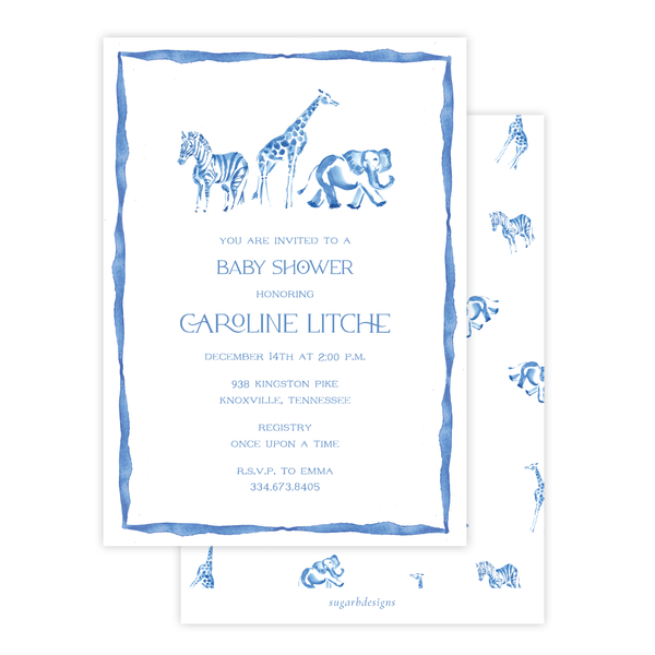 Winston Wild Blue Baby Shower Invitation