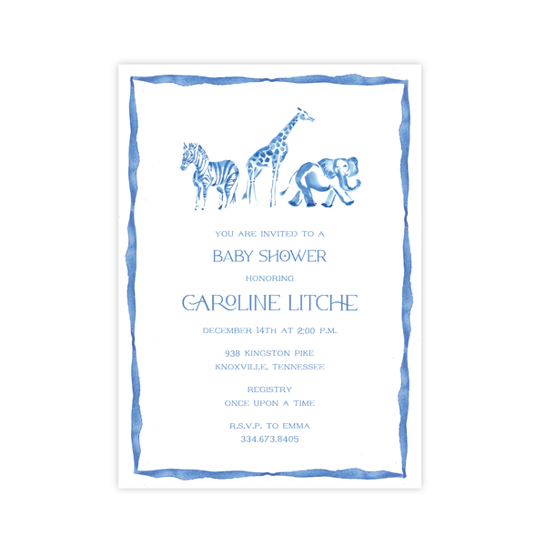 Winston Wild Blue Baby Shower Invitation