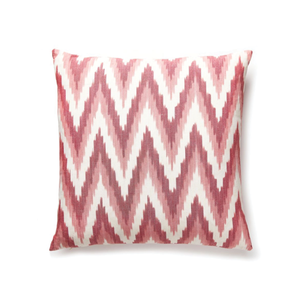 Adras Ikat Weave Square Pillow in Coral