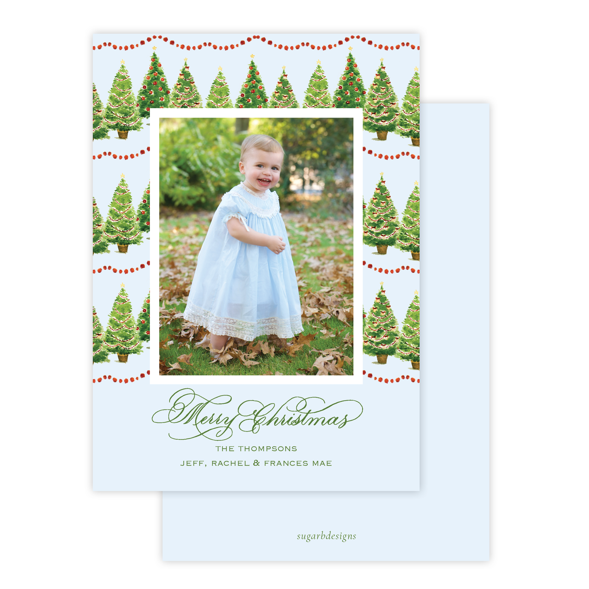 Anderson Trees Blue Christmas Card