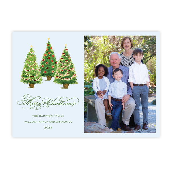 Anderson Trees Christmas Card Blue Landscape