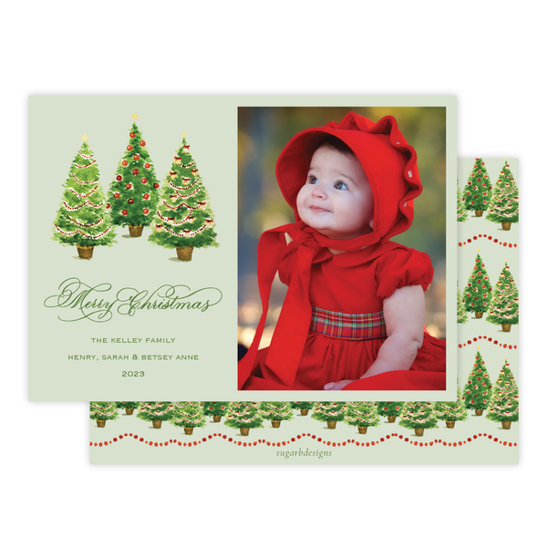 Anderson Trees Christmas Card Green Landscape