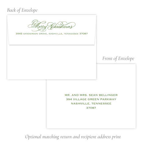 Anderson Trees Christmas Recipient AND Return Address Envelope Print