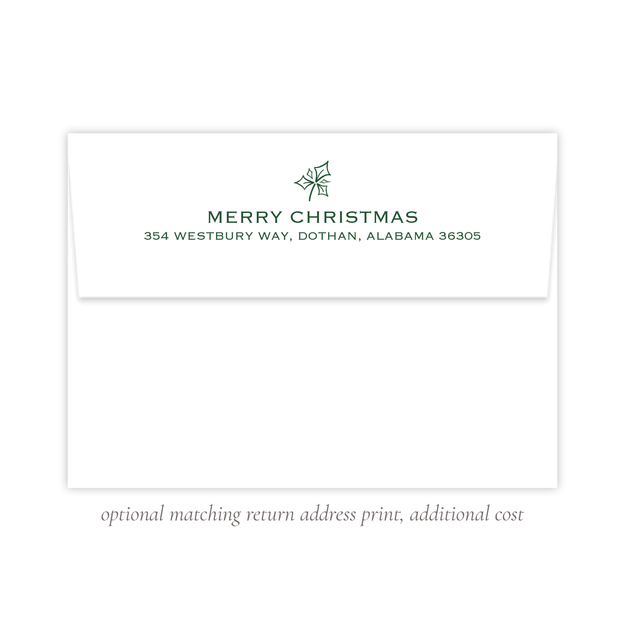 Calligraphy Tree Christmas Return Address Print