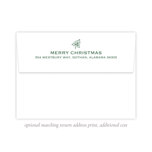 Calligraphy Tree Christmas Return Address Print