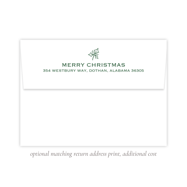 Calligraphy Tree Green Christmas Card