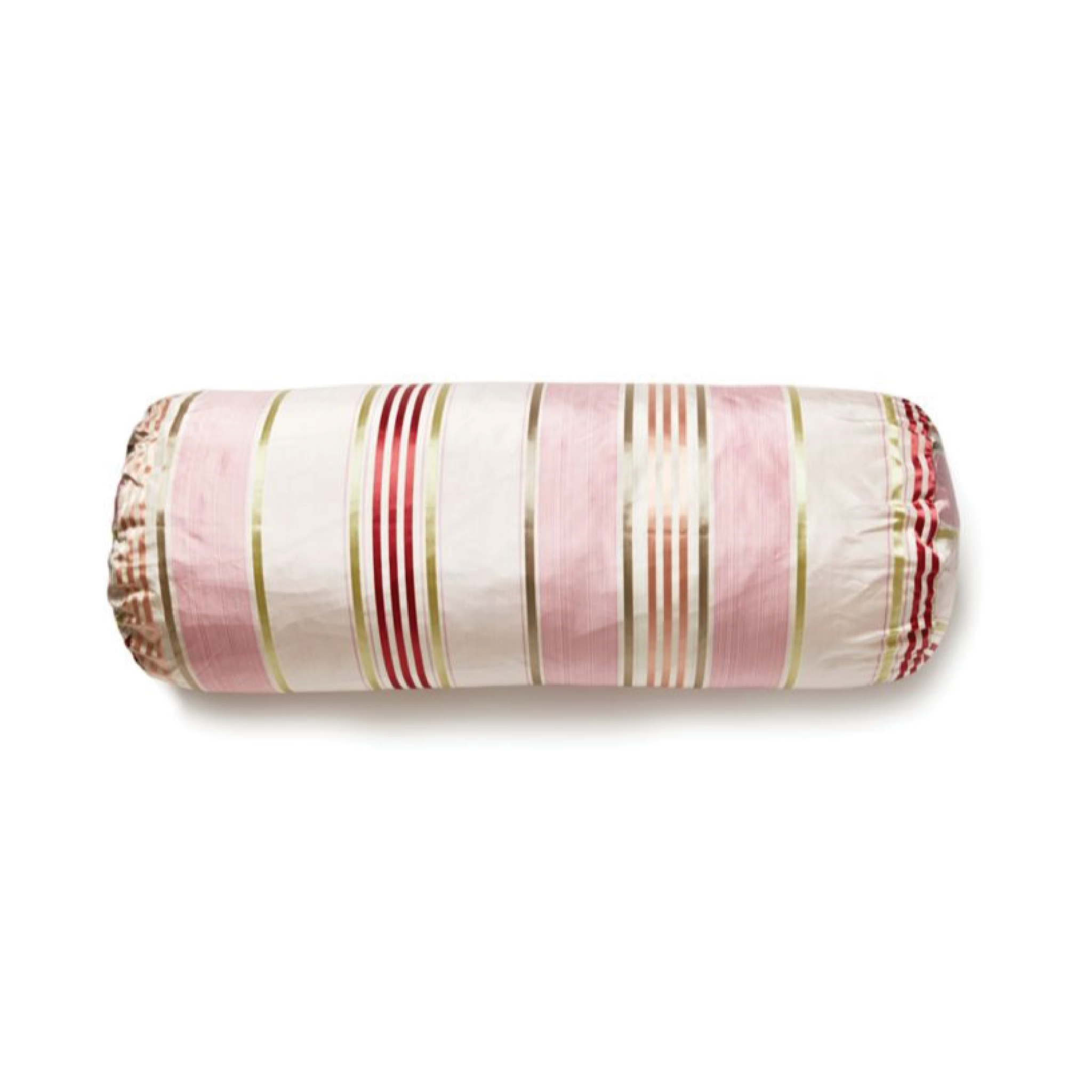 Charlotte Stripe Bolster Pillow in Blush