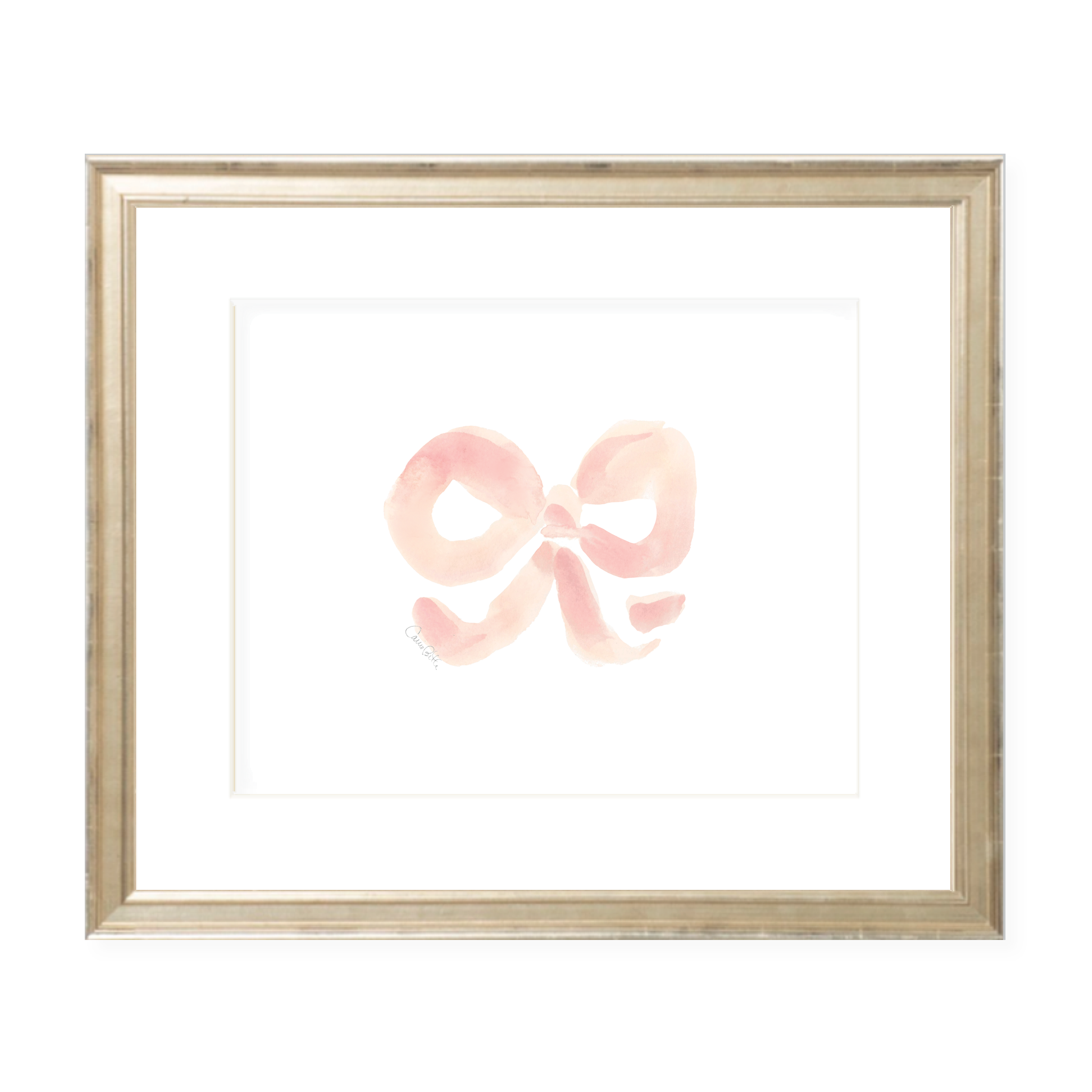 Gafferty Bow Pink Left Watercolor Print
