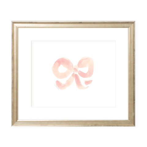 Gafferty Bow Pink Left Watercolor Print