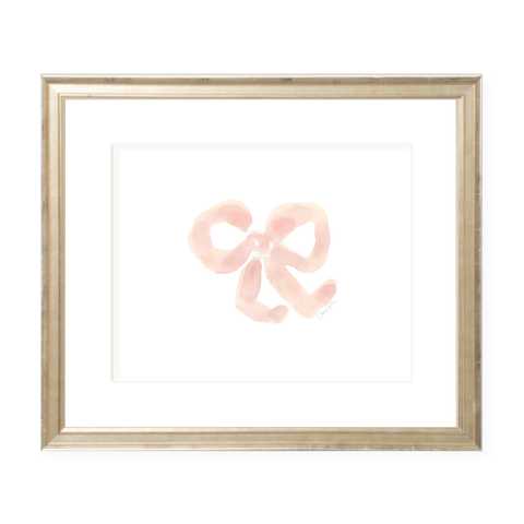 Gafferty Bow Pink Right Watercolor Print