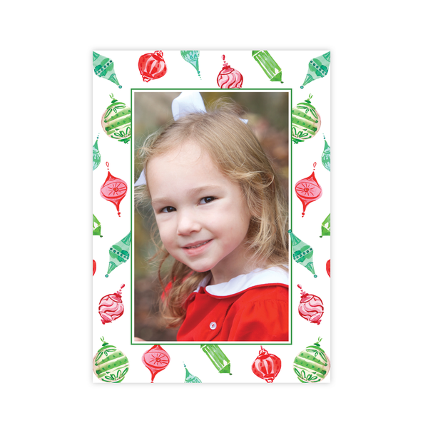Powell Ornament Red and Green Christmas Card