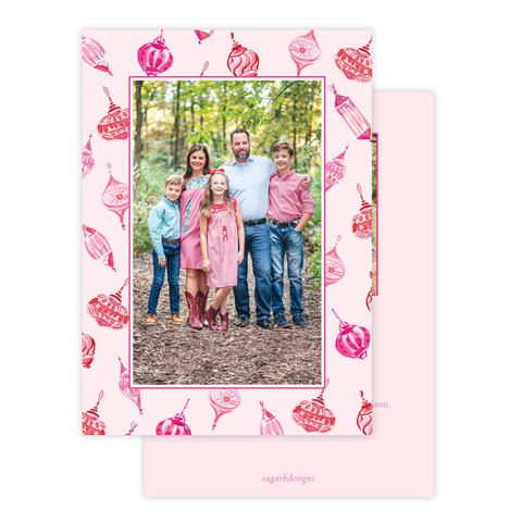 Powell Ornament Pink Christmas Card