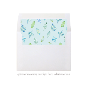 Powell Ornament Teal Christmas Square Envelope Liner