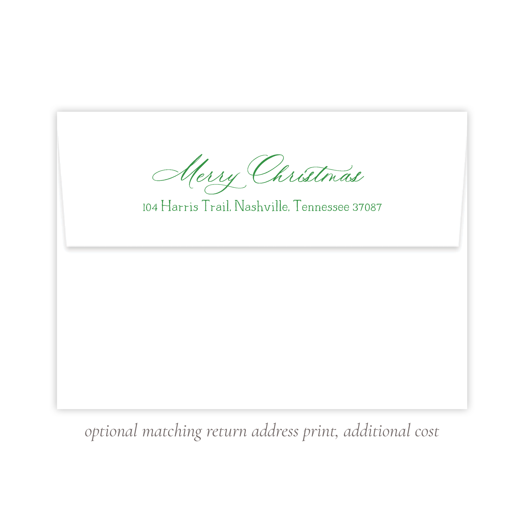 Powell Ornament Red and Green Christmas Return Address Print