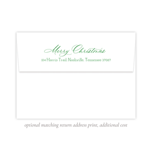 Powell Ornament Red and Green Christmas Return Address Print