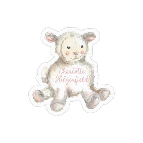 Toy Lamb Pink Die Cut Sticker