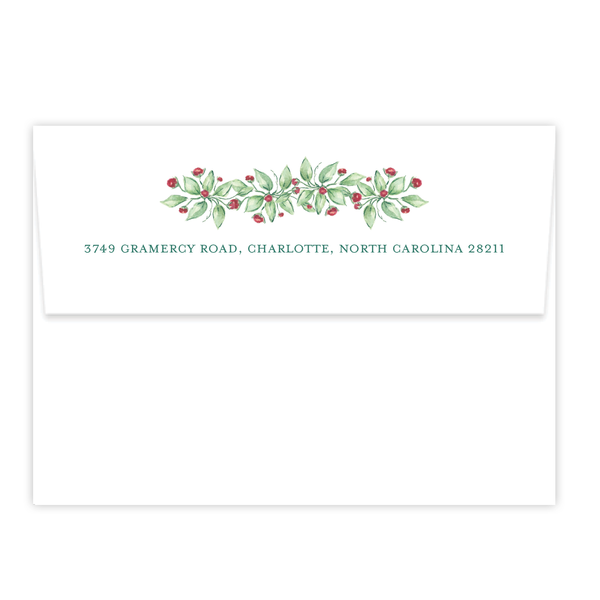 Warne Wreath Monogram Christmas Card Portrait