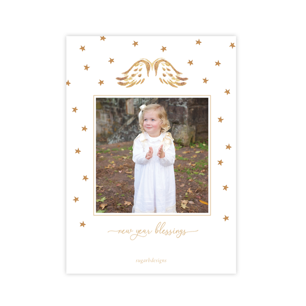 Angel Wings Christmas Card Portrait