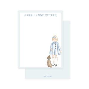 A Girl and Her Puppy Flat Stationery