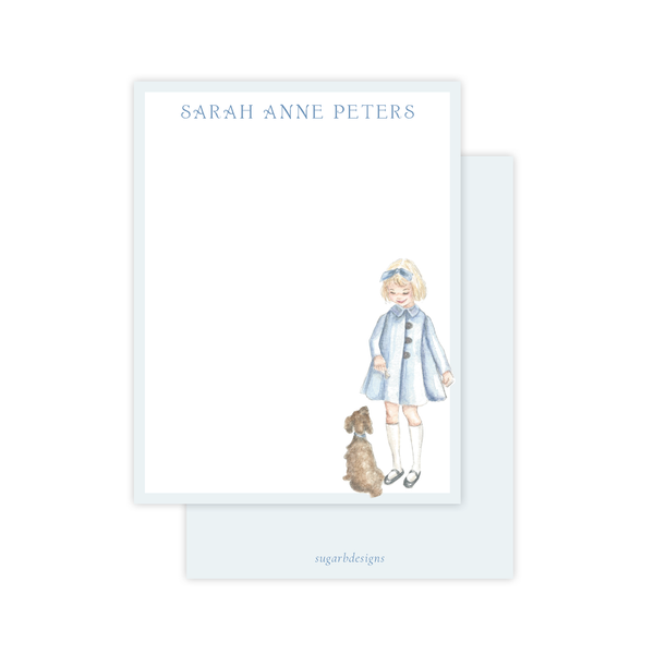 A Girl and Her Puppy Flat Stationery