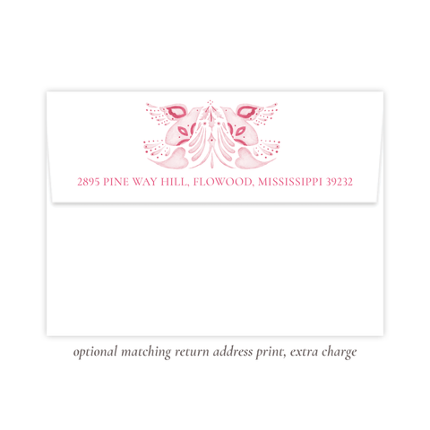 Alleluia Bird Pink Return Address Print