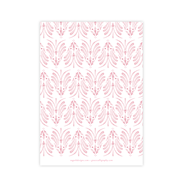 Alleluia Bird Pink Vertical Christmas Card