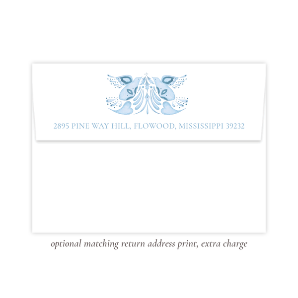 Alleluia Bird Blue Change of Address Christmas Card