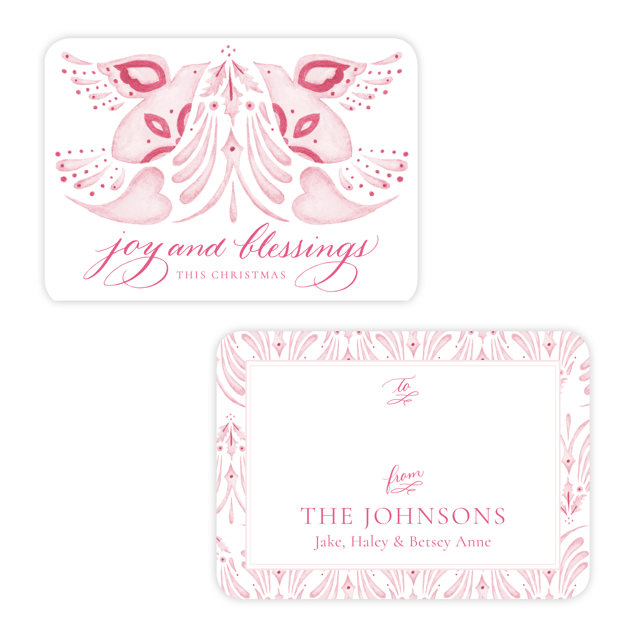 Alleluia Pink 4 Bar Christmas Gift Tag