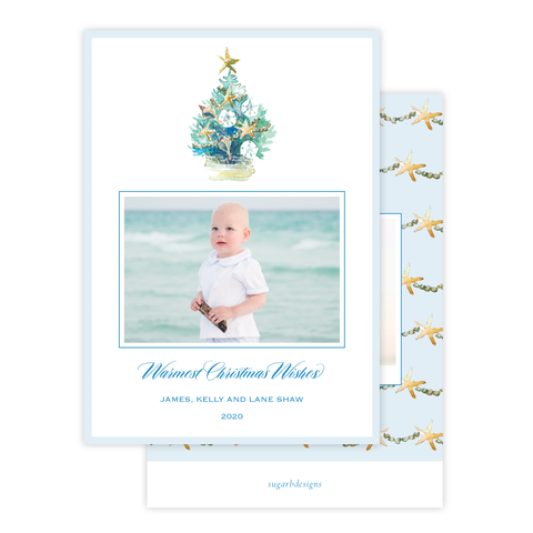 Beach Tree Christmas Card Portrait