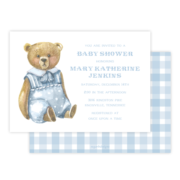 Briggs Bear Baby Shower Invitation