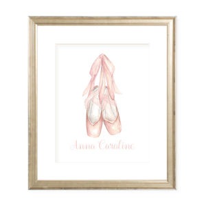Ballet Slippers Personalized 8 x 10 Watercolor Print