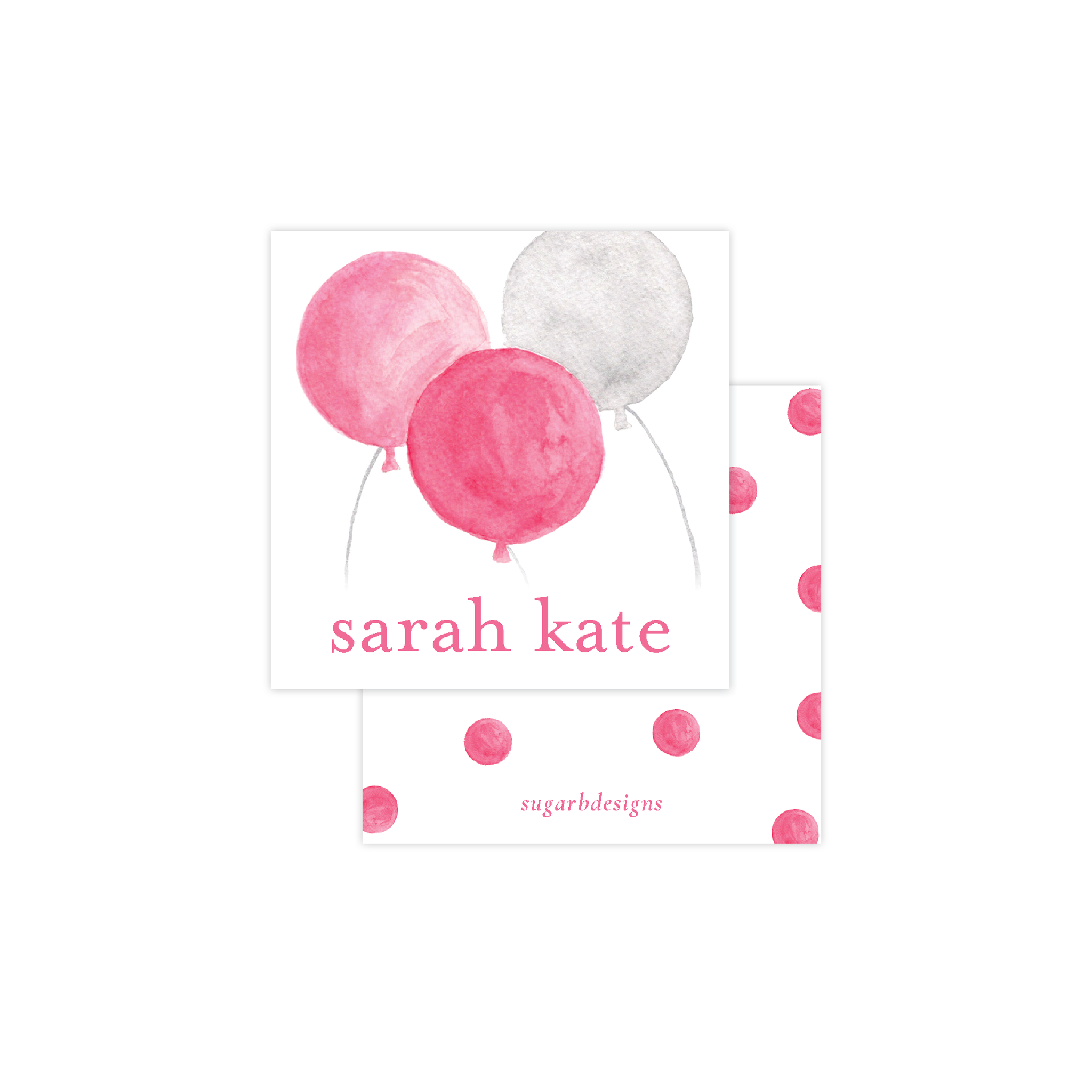 Balloons for Cates Pink Calling Card