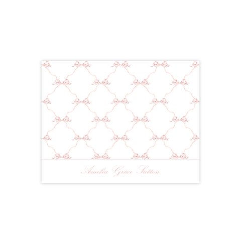 Banner Ribbon Pink Fold Over Stationery