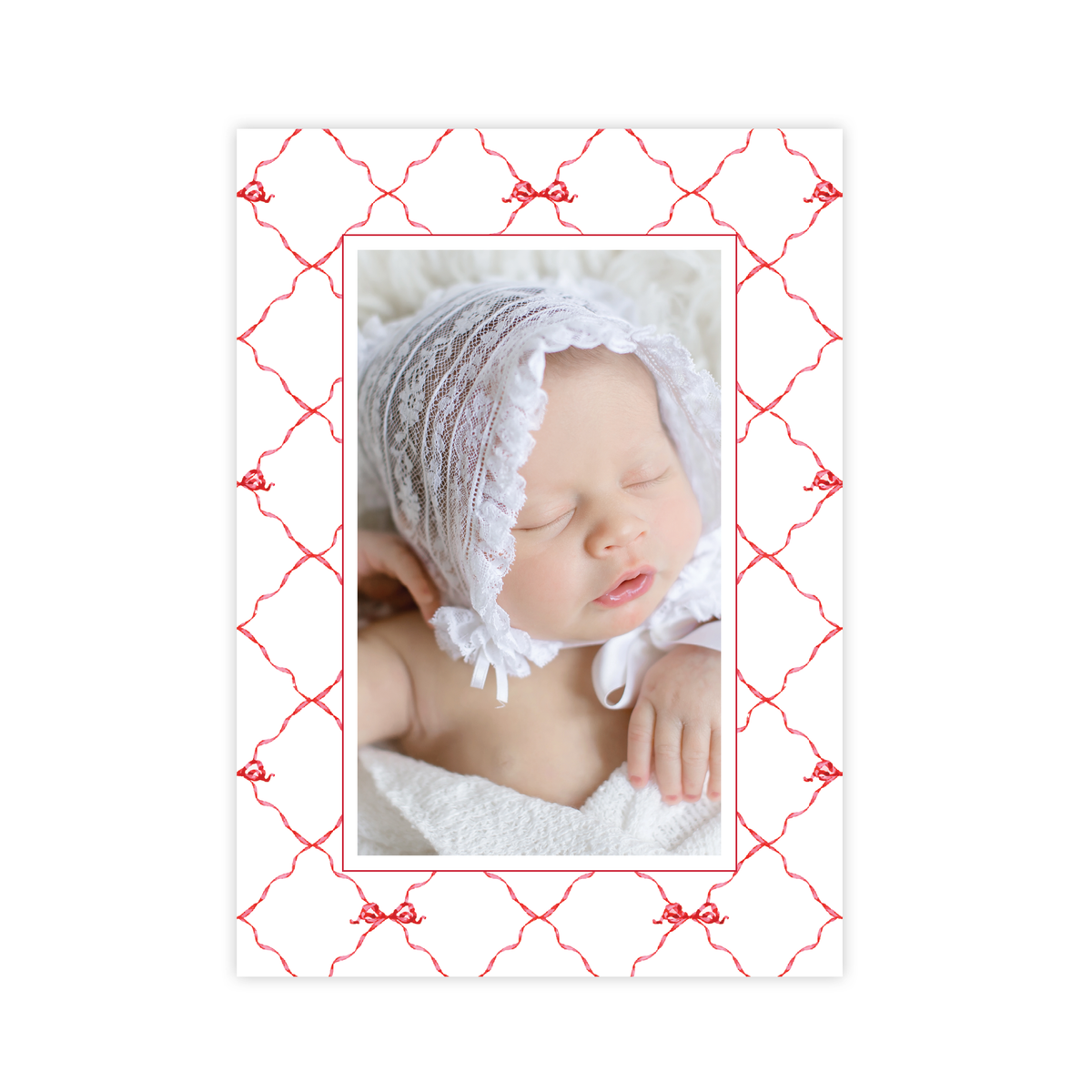 Banner Ribbon in Red Birth Announcement Christmas Card – Sugar B Designs