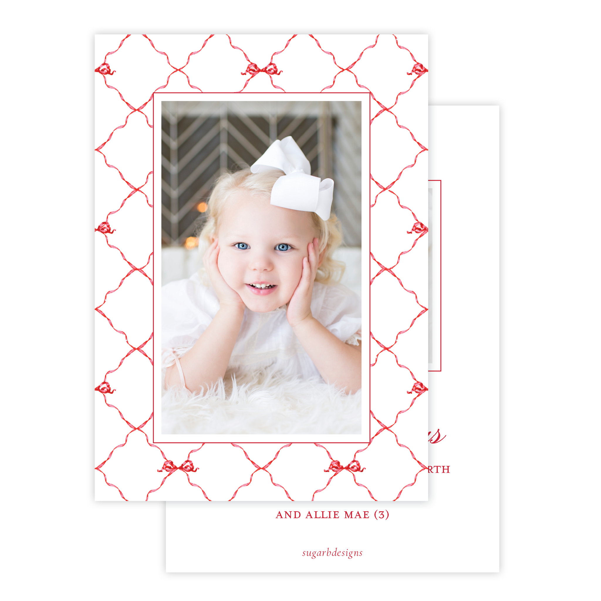 Banner Ribbon in Red Christmas Card