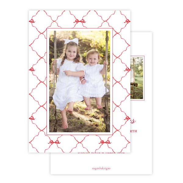 Banner Ribbon in Red Multi Photo Christmas Card
