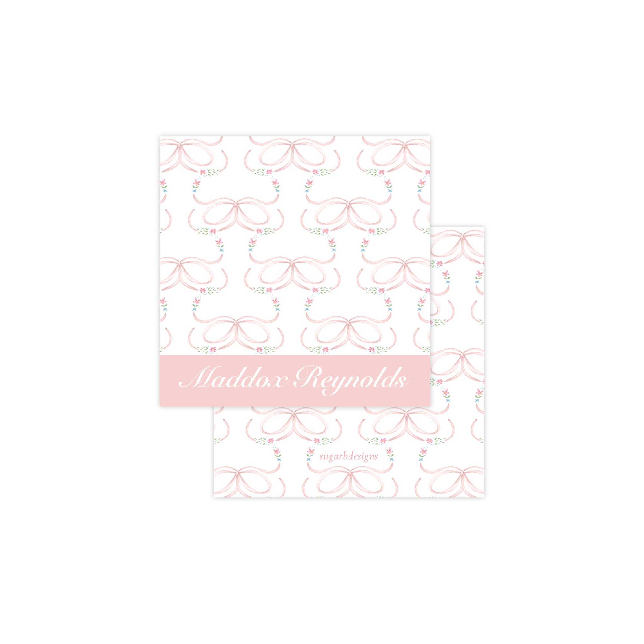 Bethany Bow Pink Calling Card – Sugar B Designs