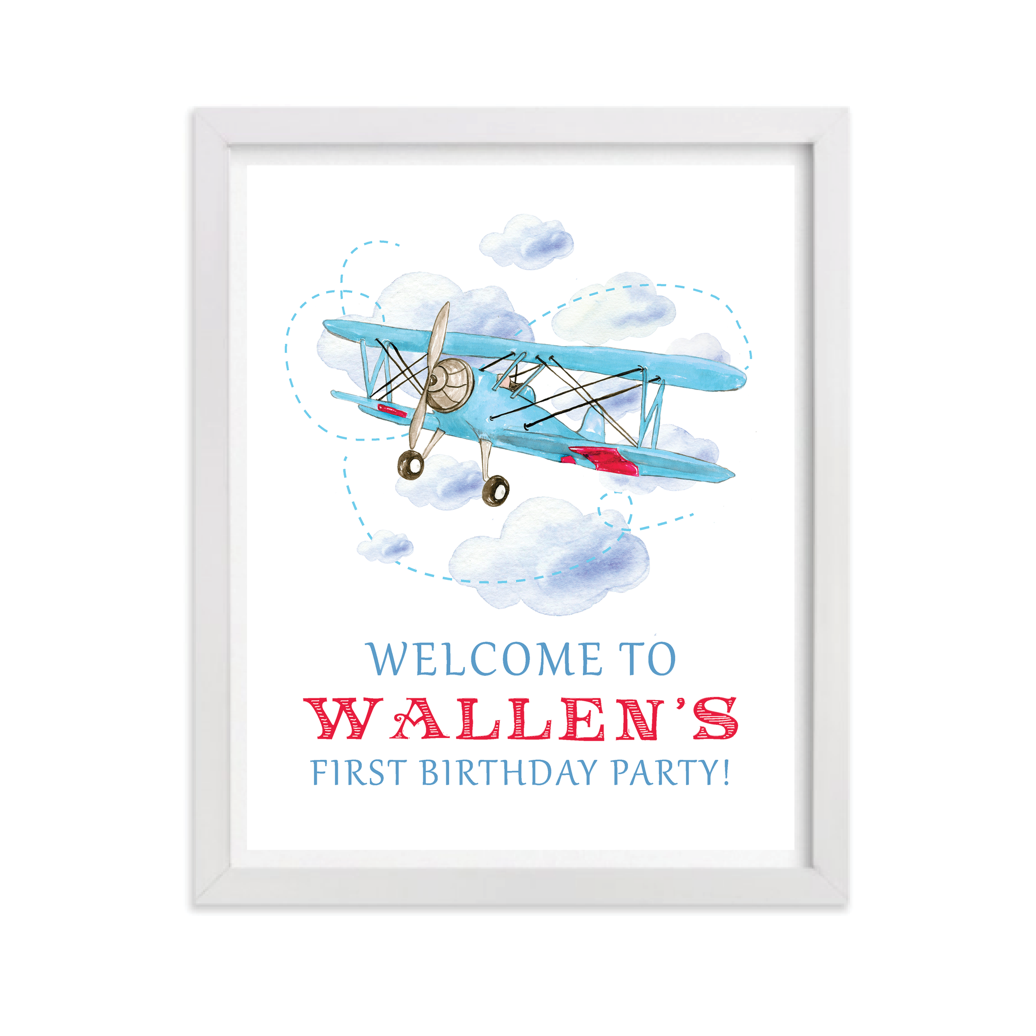Biplane Birthday Party Sign